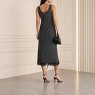 Grey MM6 Maison Margiela slip dress back detail with white signature stitch line