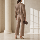 Lord & Taylor Heritage Bomber Jacket, Taupe Metallic Satin — back view