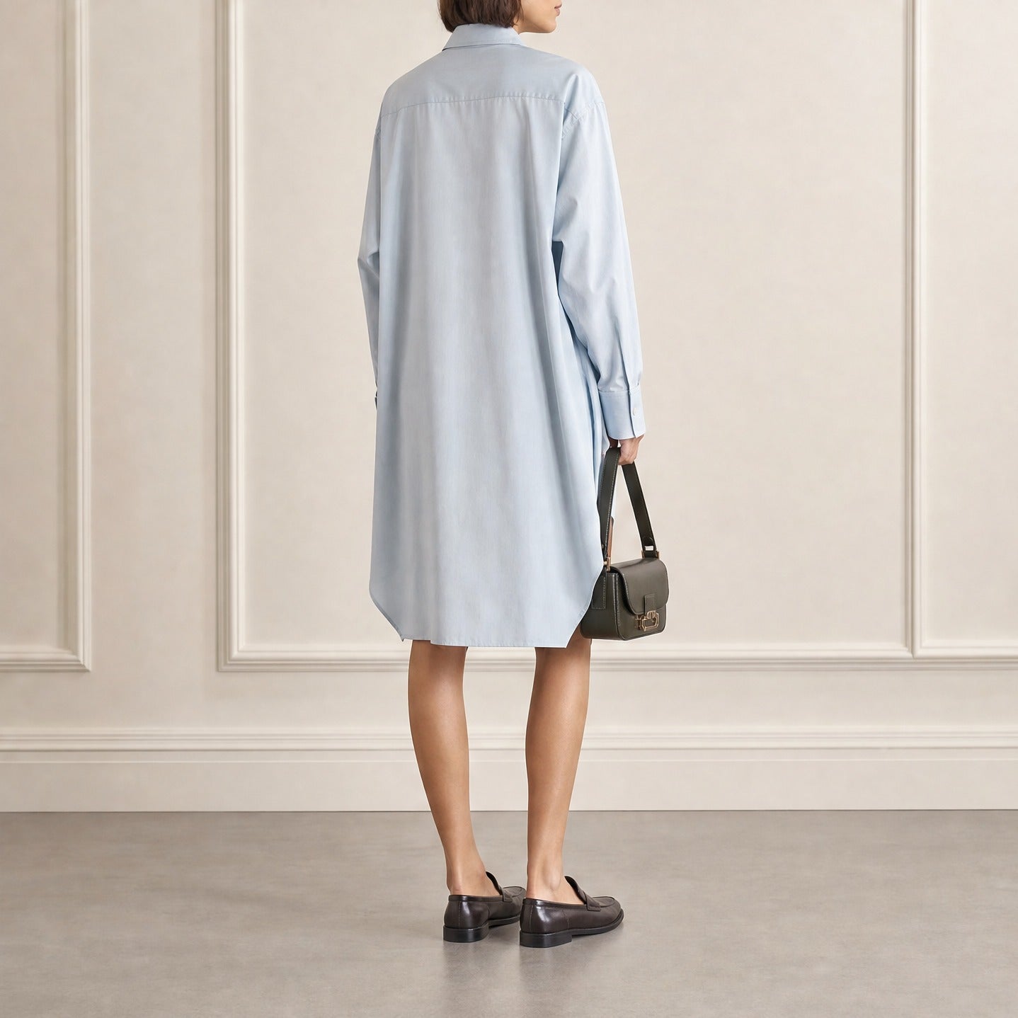Baby blue JW Anderson shirt dress, back detail view