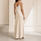 Off-white Antonelli midi dress back detail with straps, close-up