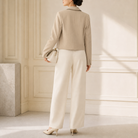 Camel cropped utility jacket back view showing textured ribbed fabric by Lord & Taylor Heritage