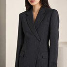 Black wool mini blazer dress by Alexander Wang, notched lapel detail
