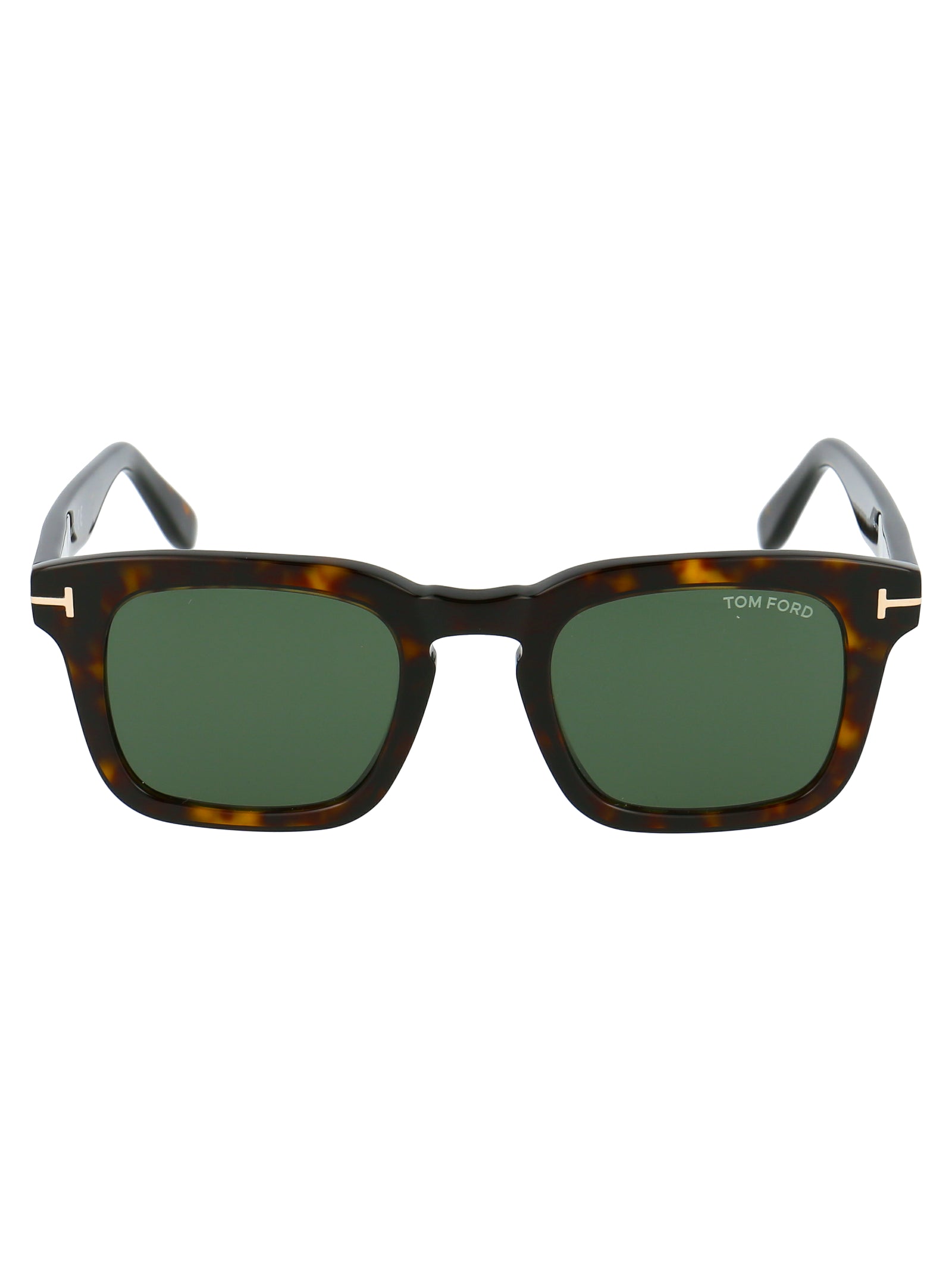 Havana acetate square sunglasses by Tom Ford, temple detail