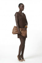 Chocolate brown mini shift dress seamed bodice detail by Lord & Taylor Heritage