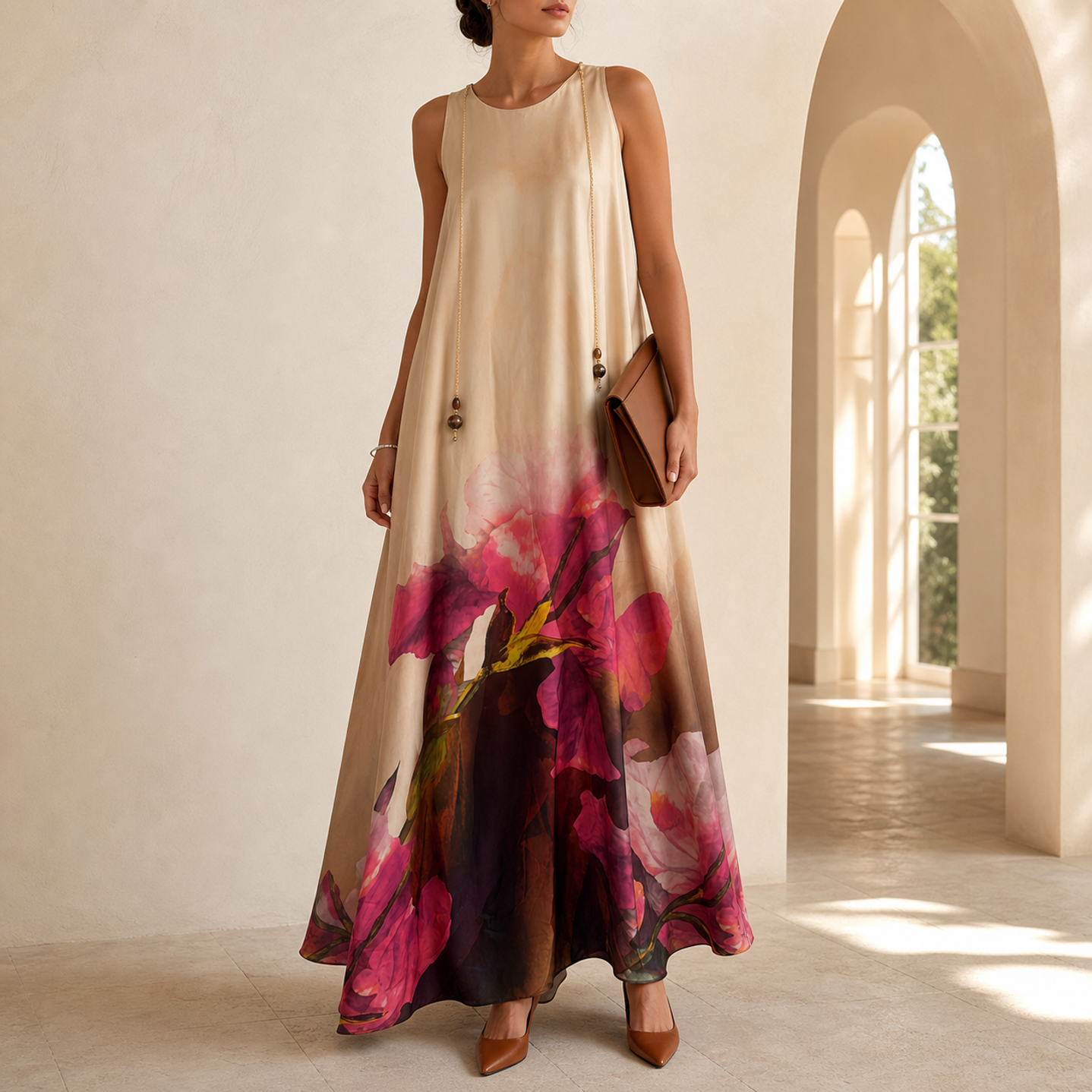 run 58609-Fuchsia — on model, full length