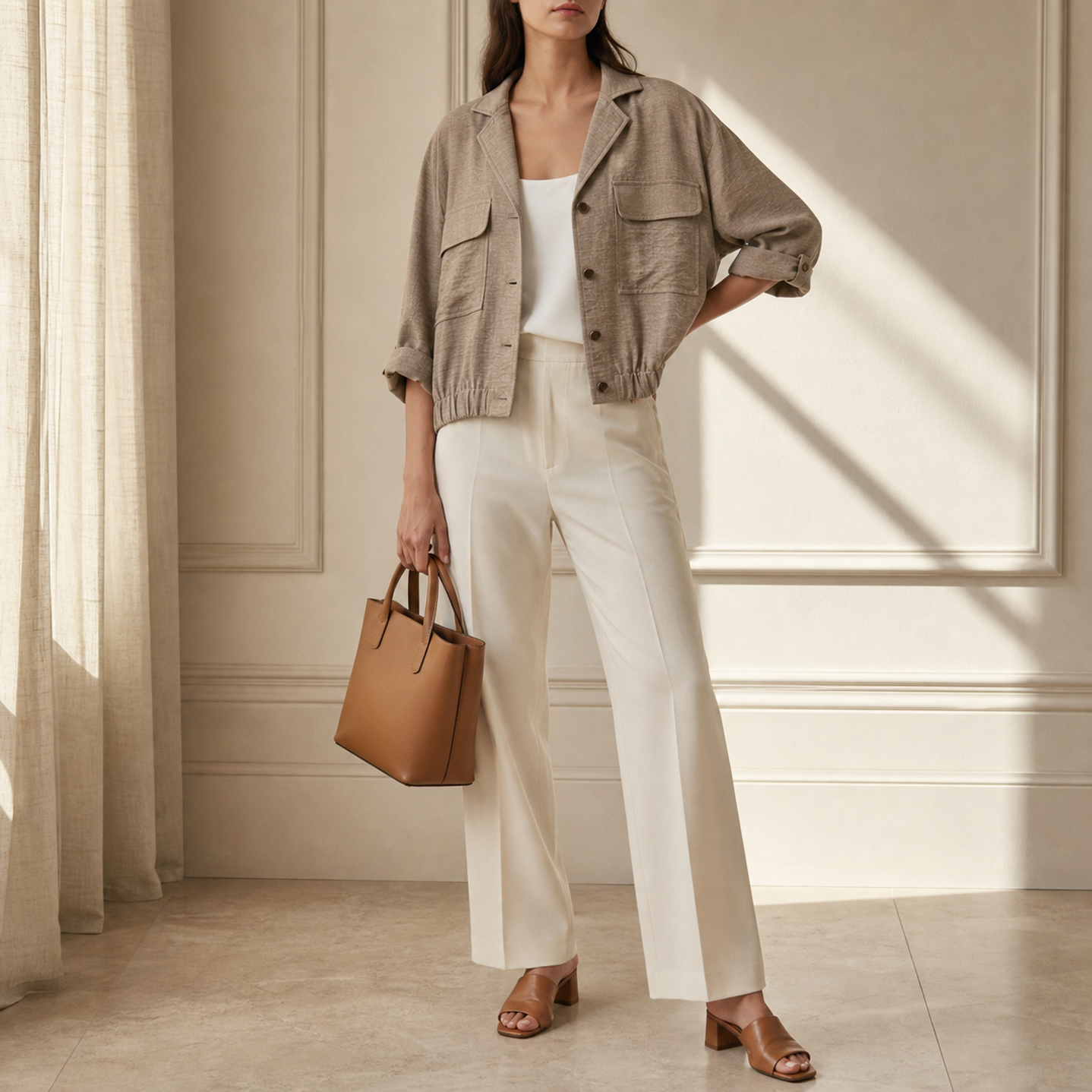 18845-Mink nothing on it — on model, full length