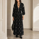 Black Isabel Marant Rodilia maxi dress, full-length front view