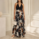 Navy blue dress by Lord & Taylor Heritage, full-length view on model