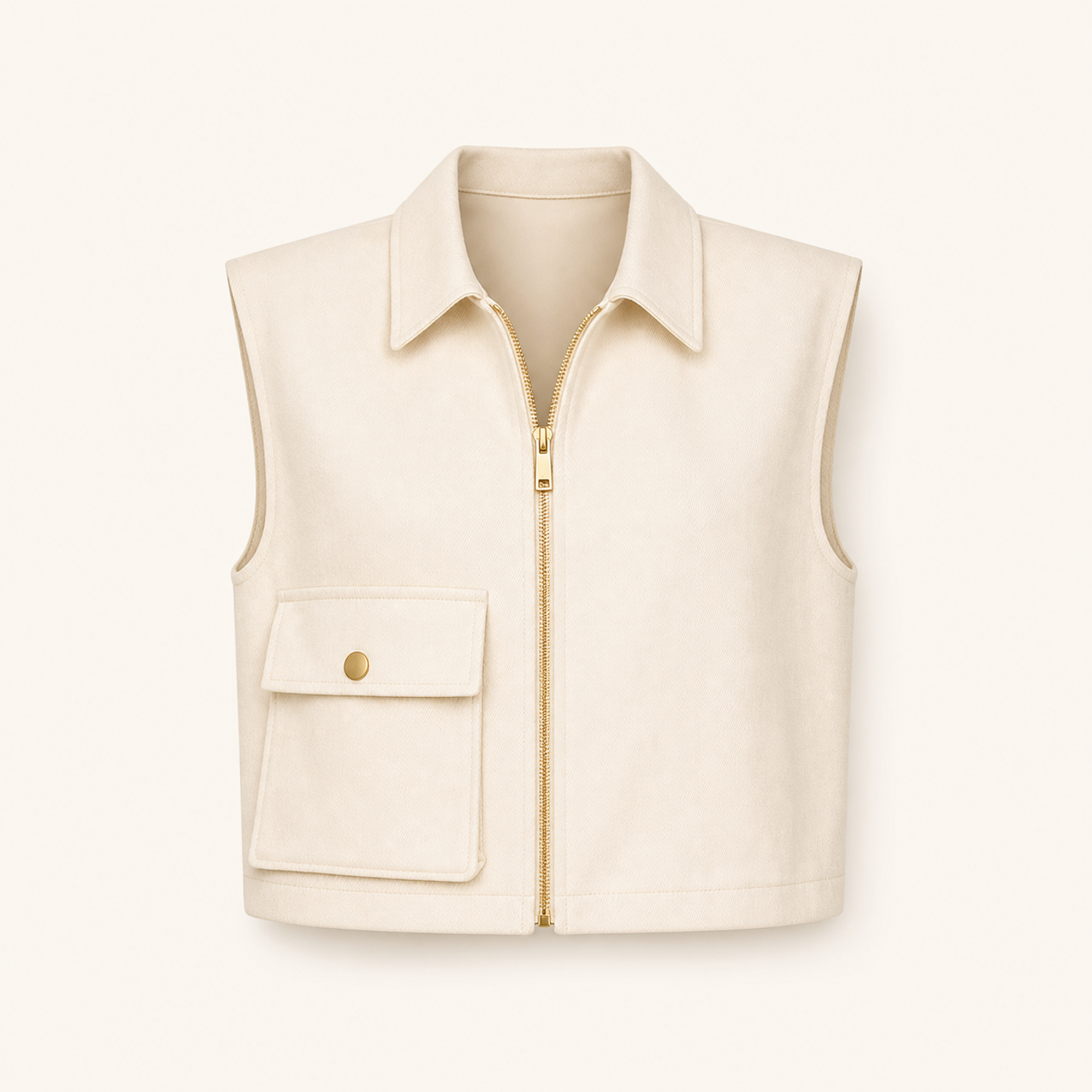 Lord & Taylor Heritage Utility Vest, Beige Sleeveless — product shot