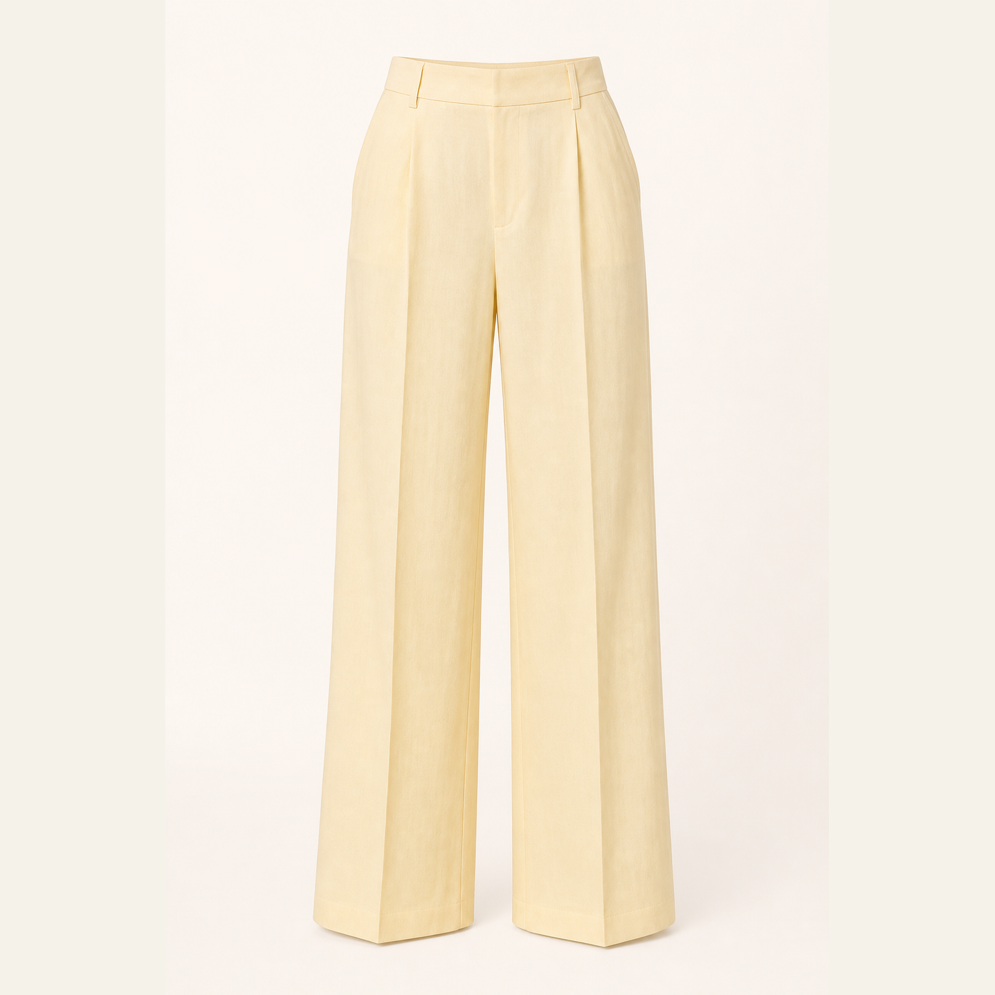Lord & Taylor Heritage Wide-Leg Trousers, Buttercream Yellow — product shot