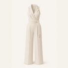 Cream wrap jumpsuit flat lay product shot by Lord & Taylor Heritage