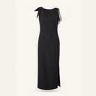 Black sleeveless column midi dress by Lord & Taylor Heritage, flat product view