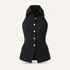 Lord & Taylor Heritage Halter Vest Top, Black Crepe — product shot