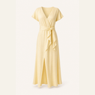 Lord & Taylor Heritage Wrap Midi Dress, Pale Yellow — product shot