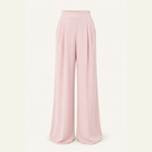 Blush pink high-waisted wide-leg trousers flat lay by Lord & Taylor Heritage