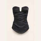 Lord & Taylor Heritage Satin Bustier Top, Black — product shot