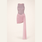Lord & Taylor Heritage Sequin Mini Dress, Mauve with Sash — product shot