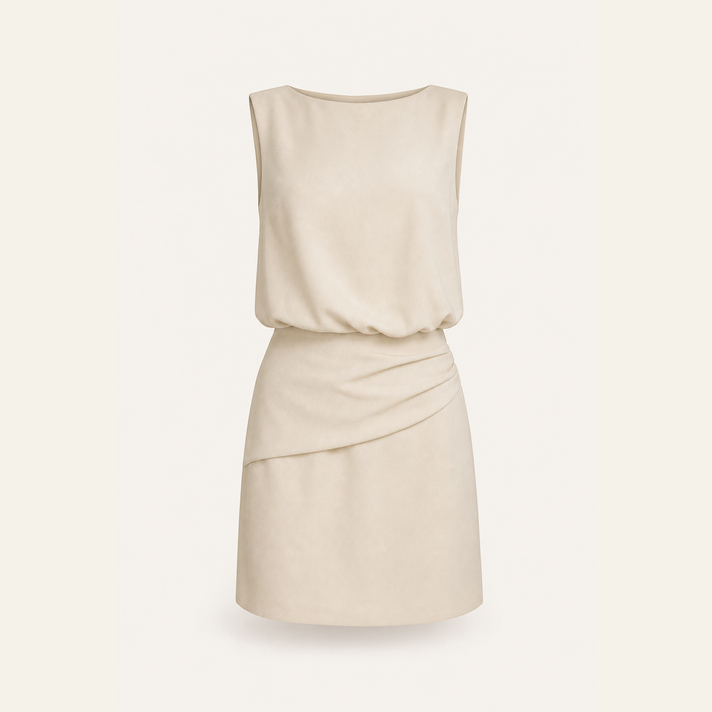 Stone crepe blouson mini dress flat lay product shot by Lord & Taylor Heritage