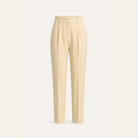 Beige high-waisted trousers by Lord & Taylor Heritage, flat product view