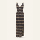 Lord & Taylor Heritage chevron knit maxi dress flat lay product shot