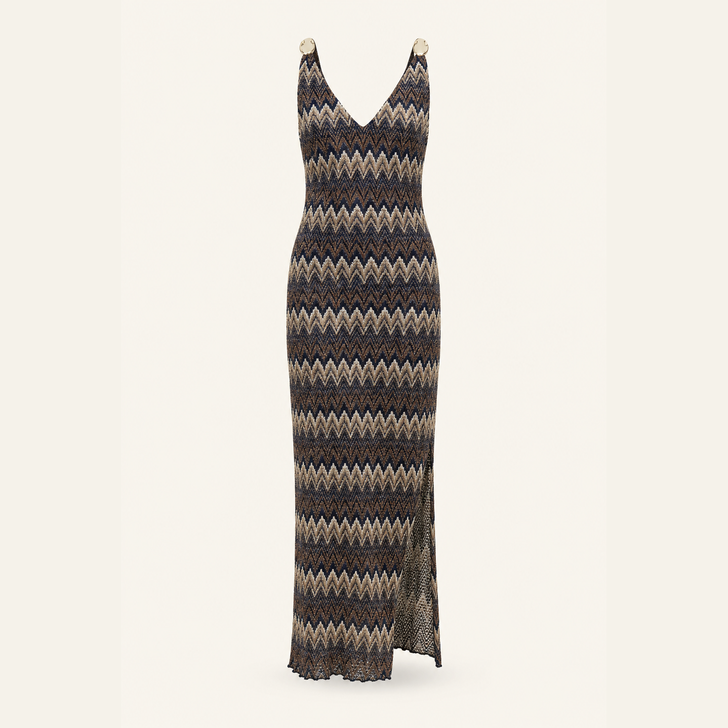 Lord & Taylor Heritage chevron knit maxi dress flat lay product shot