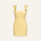 58416 wrong back  Lord & Taylor Heritage Mini Dress, Pastel Yellow — product shot