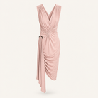 Pink wrap dress flat lay showing silhouette by Lord & Taylor Heritage