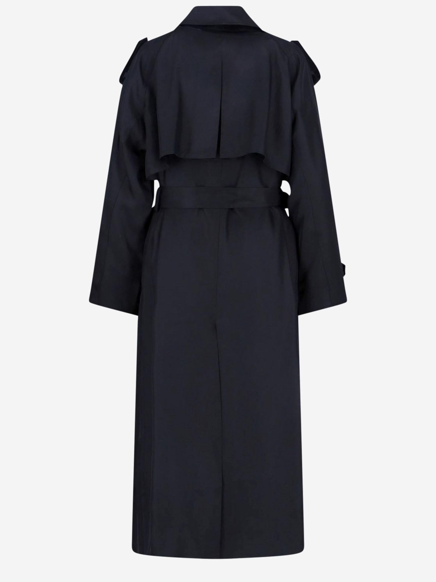 Dark grey acetate coat with buttoned cuffs detail by The Frankie Shop