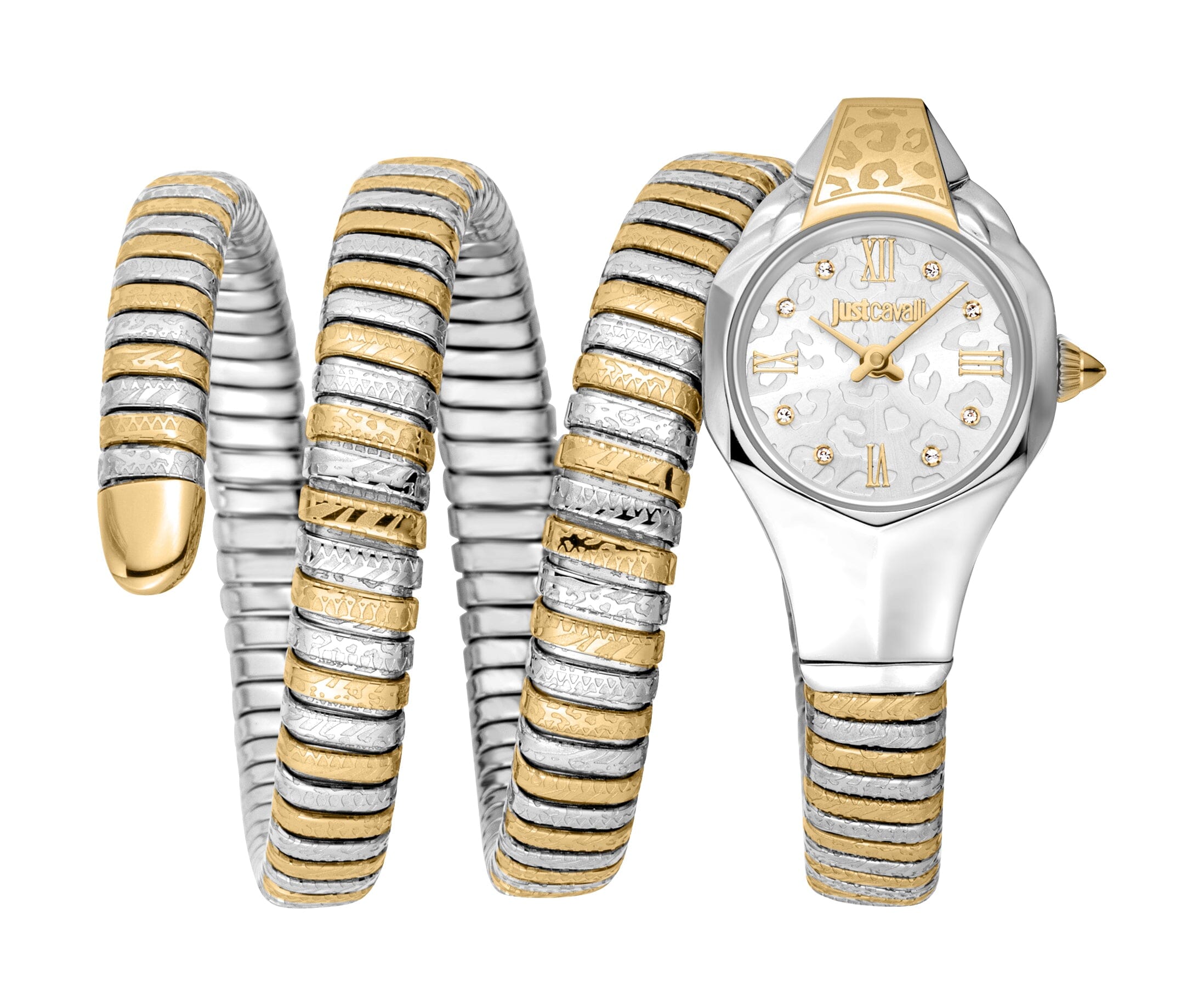 Just Cavalli Women's Two Tone Gold/Silver Watch with Silver Dial Just Cavalli