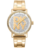LOGO Soho Logo Silver Powder Dial Gold Women's Watch DKNY