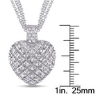 Sterling Silver 1 CT TW Diamond Heart Necklace with Triple Chain Jewelry Lord & Taylor