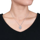 Sterling Silver 1 CT TW Diamond Heart Necklace with Triple Chain Jewelry Lord & Taylor