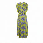 Green floral silk midi dress by Lanvin, front view