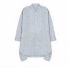 Baby blue JW Anderson mini shirt dress, flat lay view