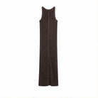 Brown viscose knitted maxi dress flat lay by LOULOU DE SAISON