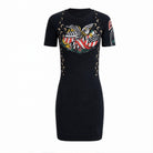 Black Marine Serre recycled jersey dress, flat lay view