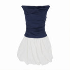 Multicolor Simkhai Salina mini dress with balloon skirt, flat lay view
