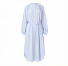 Light blue cotton poplin midi dress by LOULOU, flat lay view