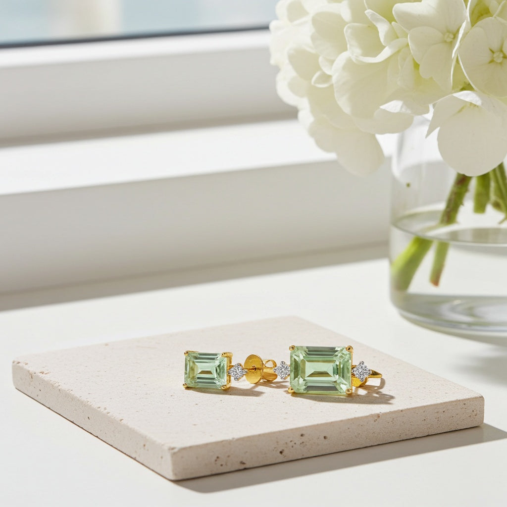 Gemstone & Diamond Octagon Drop Earrings in 10k Gold Jewelry Lord & Taylor