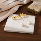 Cultured Freshwater Pearl & Sapphire Bow Tie Dangle Earrings in 10k Yellow Gold Jewelry Lord & Taylor