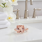 Morganite & Created White Sapphire Ring with Diamonds in 10k Rose Gold Jewelry Lord & Taylor