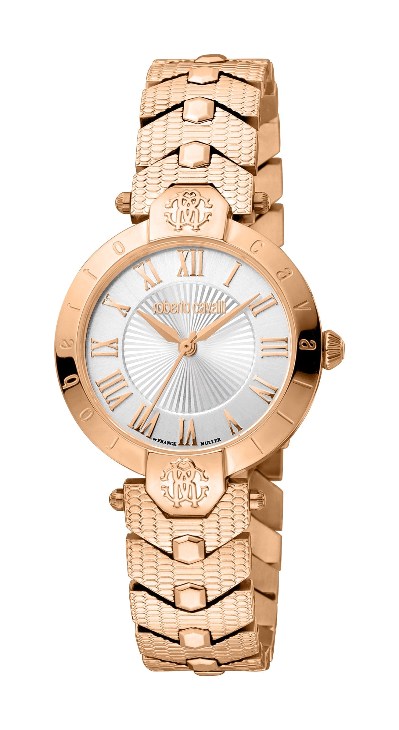 Women's Roberto Cavalli by Franck Muller Silver Dial Rose Gold Quartz Watch Roberto Cavalli by Franck Muller