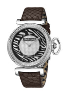 Women's Roberto Cavalli by Franck Muller Silver Quartz Brown Watch Roberto Cavalli by Franck Muller