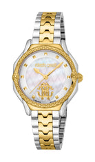 Women's Roberto Cavalli by Franck Muller Stainless Steel Two Tone Silver & Gold Quartz Watch Roberto Cavalli by Franck Muller