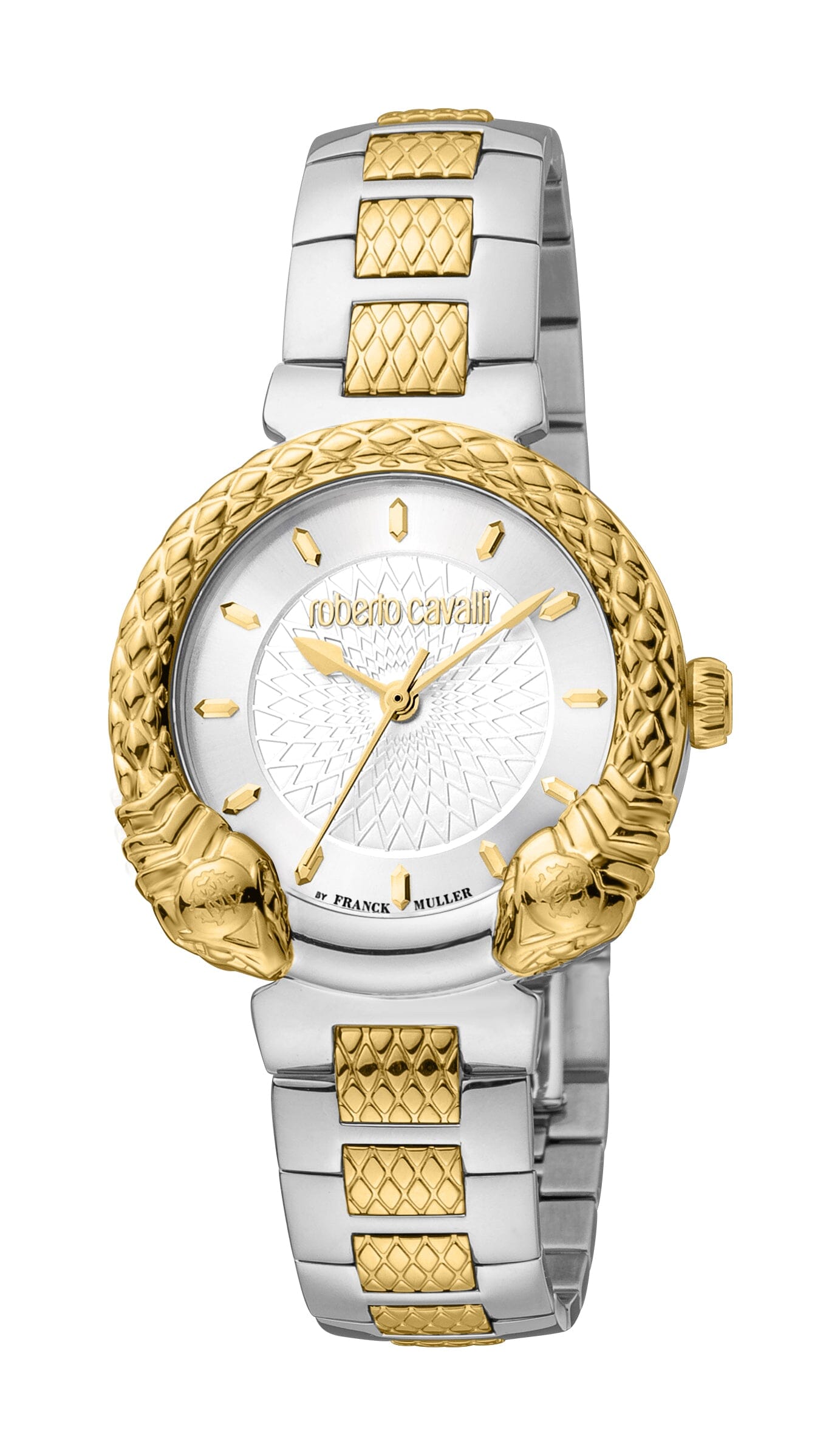 Women's Roberto Cavalli by Franck Muller Two Tone Silver & Gold Quartz Watch Roberto Cavalli by Franck Muller