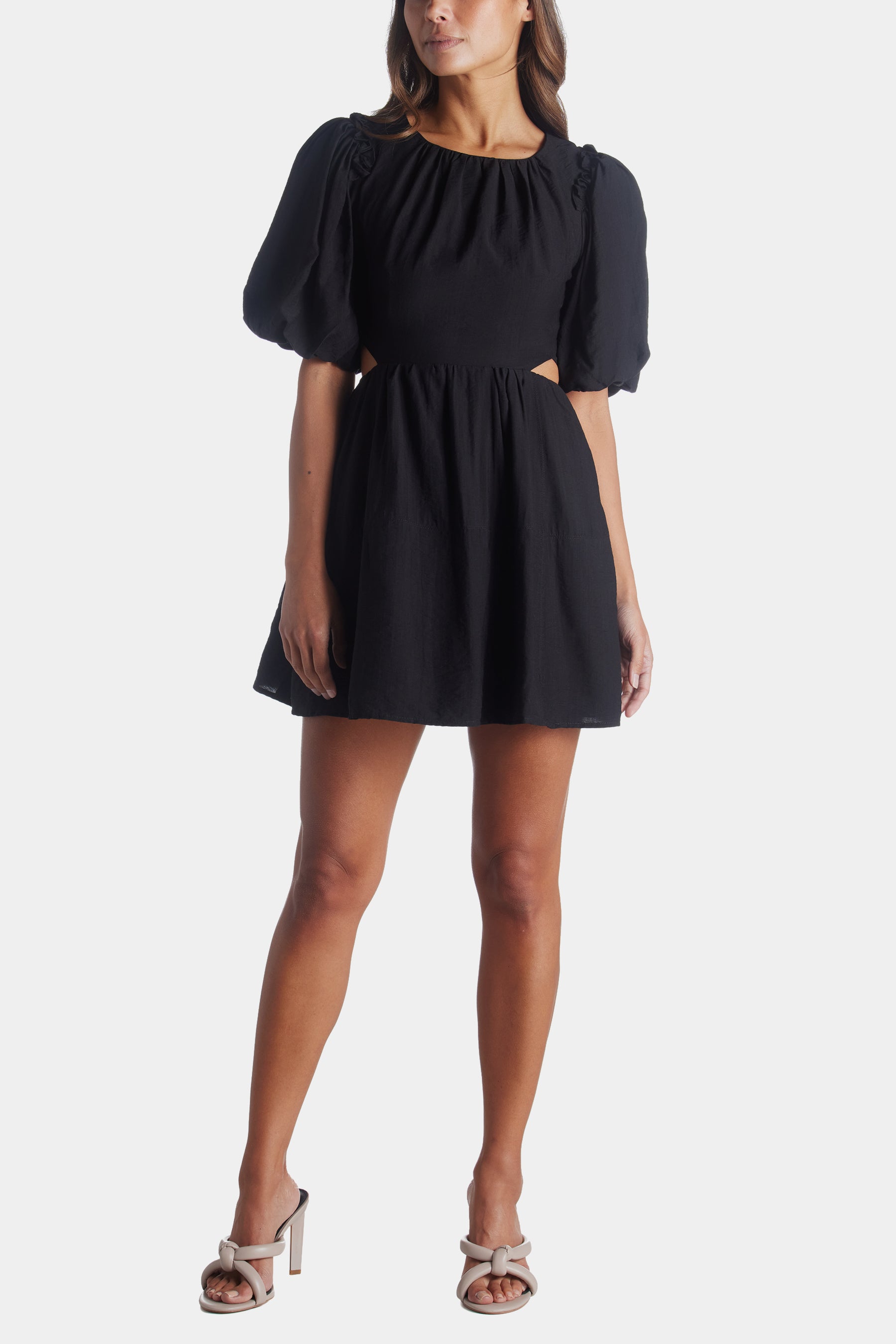 Suzy Puff Sleeve Dress (Black)