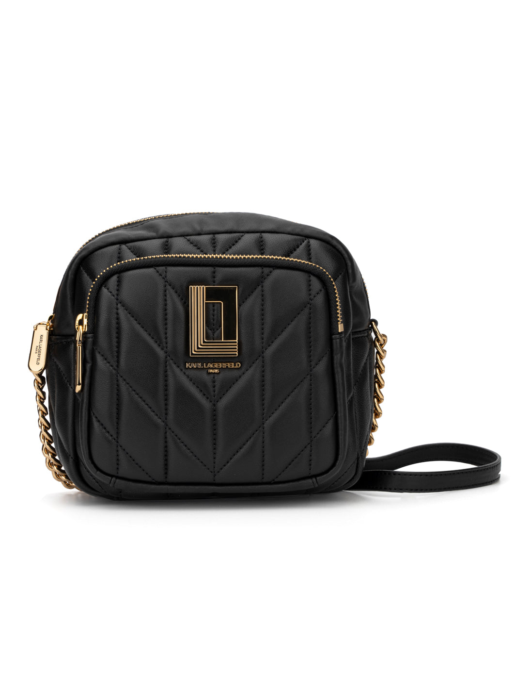 Karl Lagerfeld Paris | Women's Lafayette Quilted Crossbody Bag | Black | Size