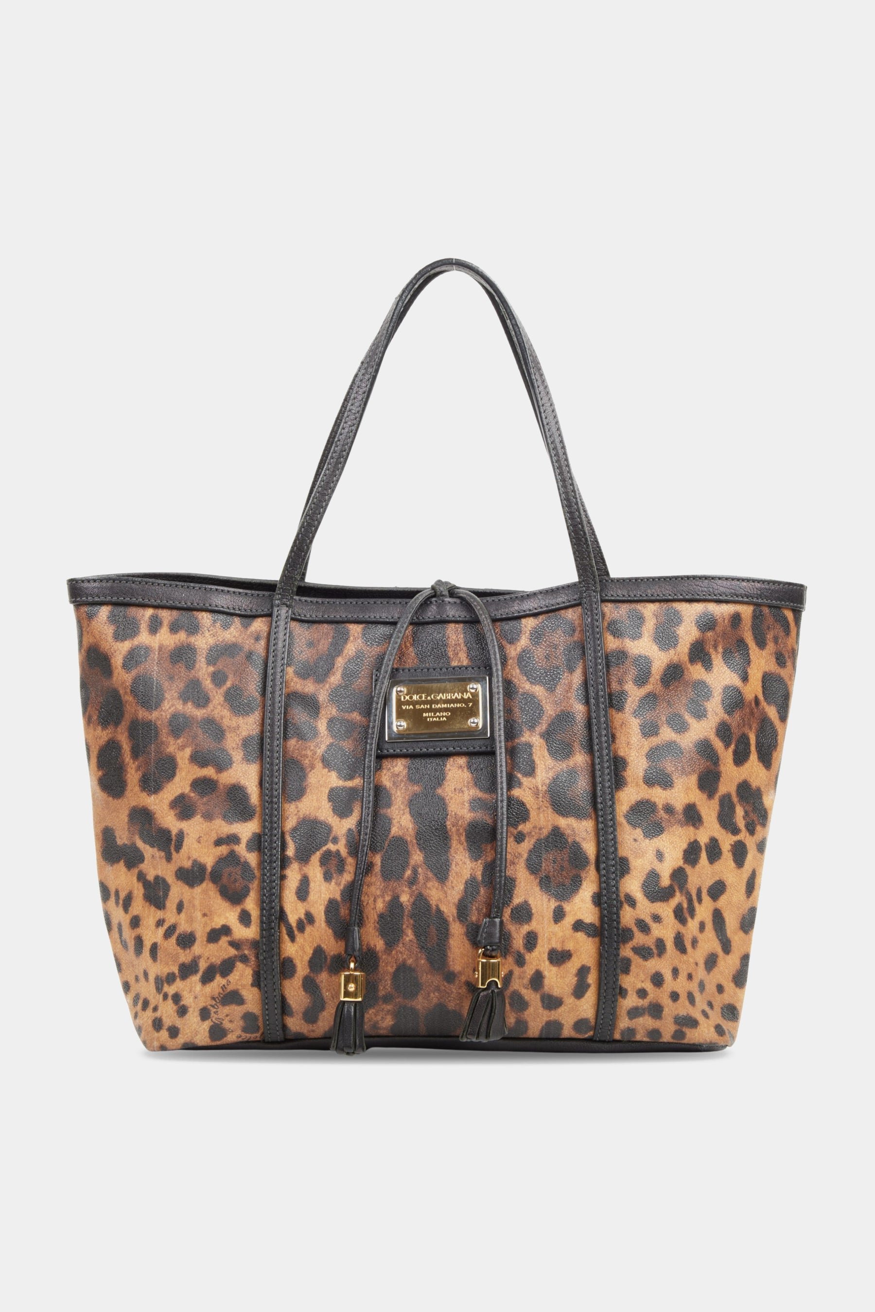 Dolce & Gabbana leopard-print Leather Tote Bag - Brown -Female