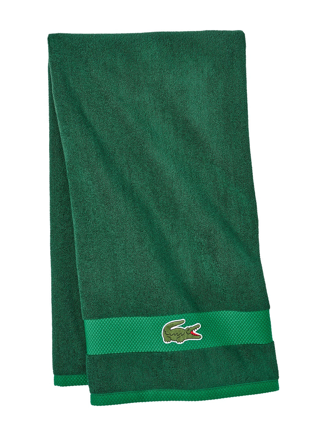 SET OF 4) Lacoste Logo Bath Towel 100% Cotton 30x52 Teal