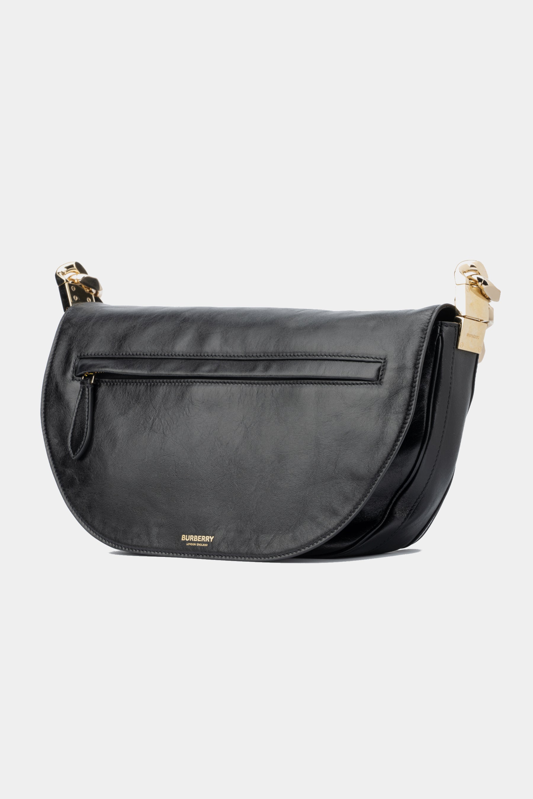Burberry Olympia Zip Chain Shoulder Bag, Black